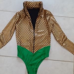 Aquaman Aquagirl Sexy Costume Leotard with Scales